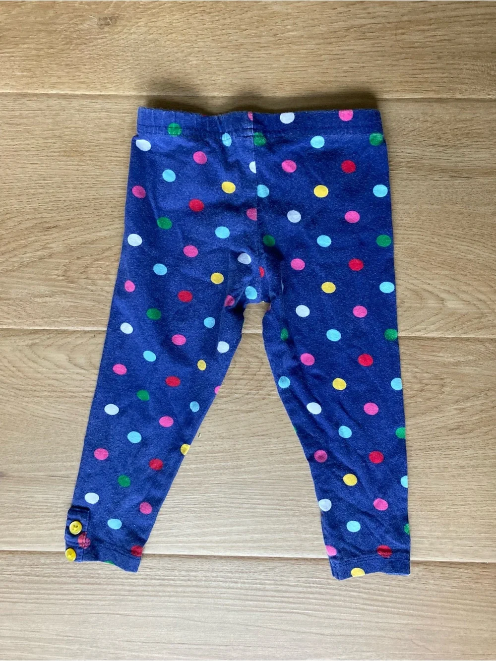 Carter's Y2K Navy Leggings with Multicolor Polka Dots and Buttons